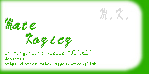 mate kozicz business card